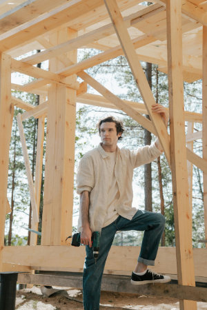 Inspecting a home under construction